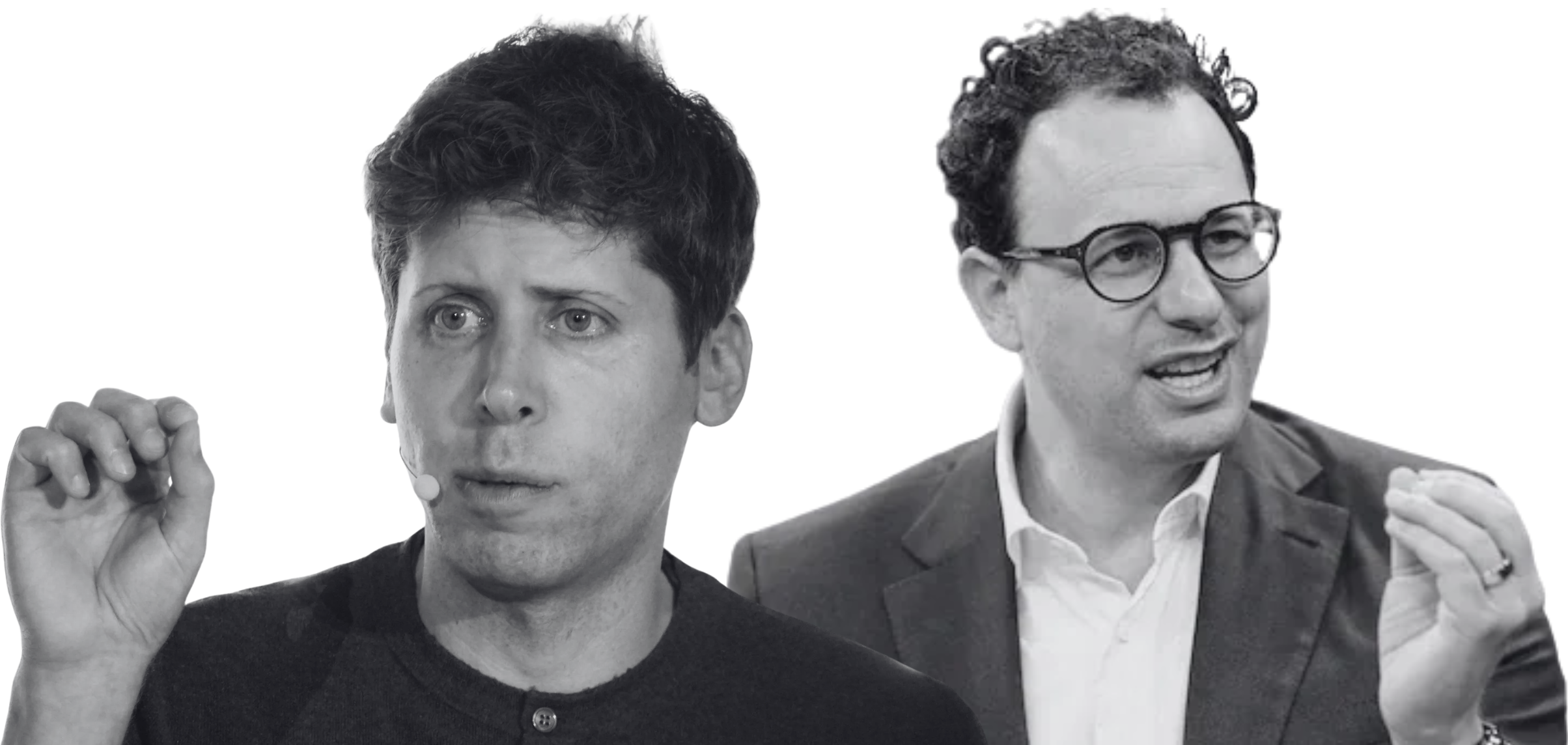 Sam Altman, OpenAI (left) and Dario Amodei, Anthropic (right)
